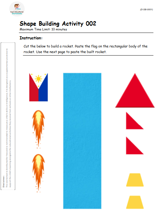 Worksheet D-SB-001-002: Build a rocket by combining shapes