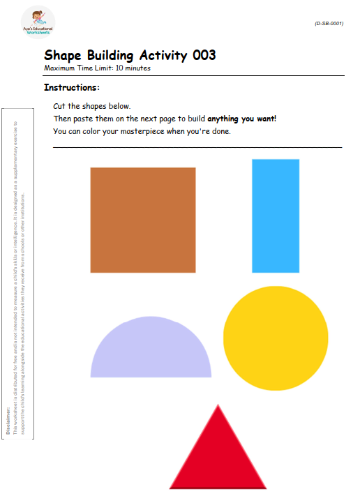Worksheet D-SB-001-003: Freeform shape-based drawing activity