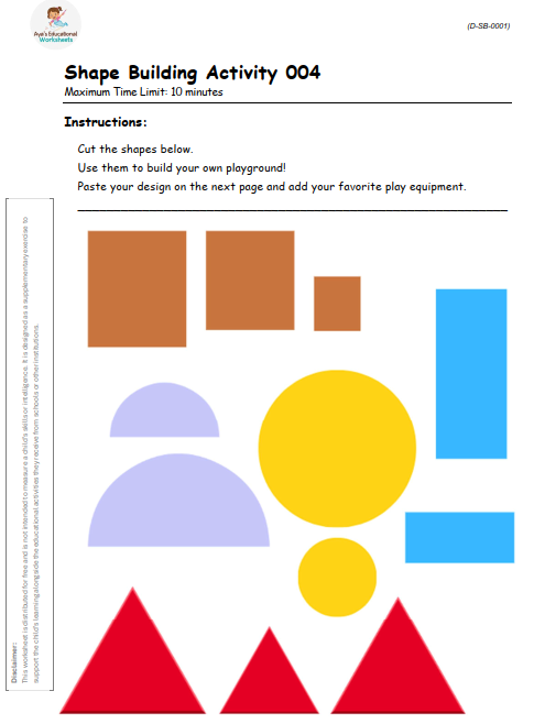 Worksheet D-SB-001-004: Design your own playground from shapes