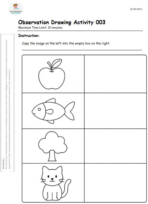 Worksheet D-OD-001-003: Copy geometric patterns accurately
