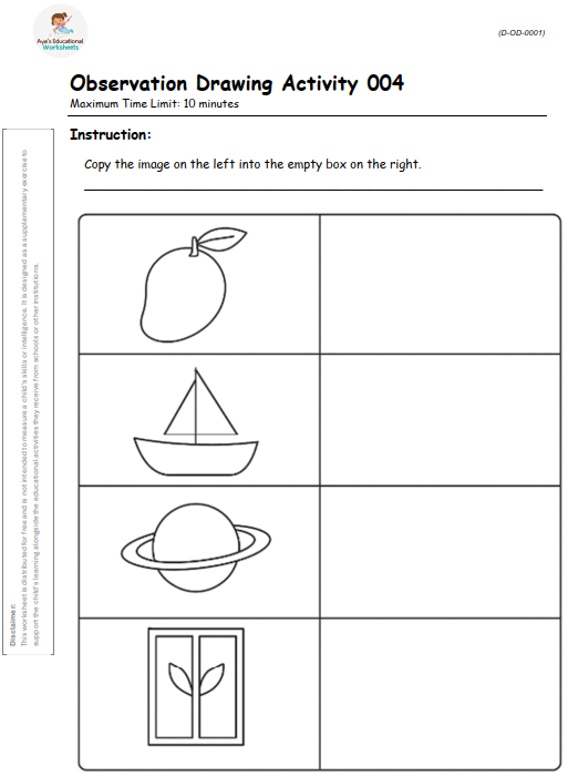 Worksheet D-OD-001-004: Copy the house and tree image